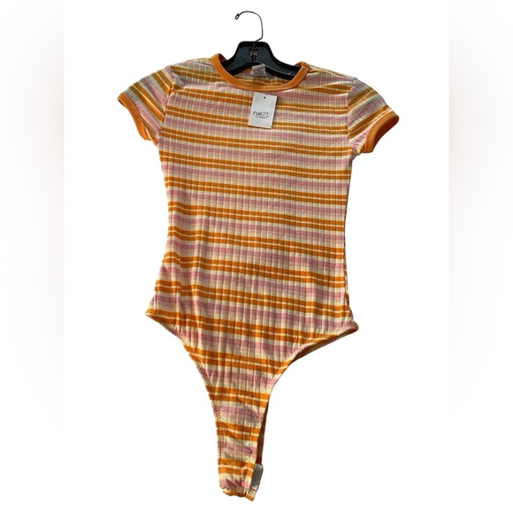 Rue21 Kids Bodysuit with Orange and Pink Stripes - Picture 1 of 6